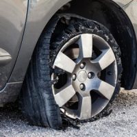 blown car tire blown car tire